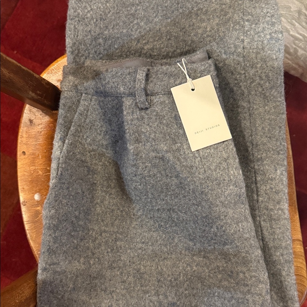 DEIJI STUDIOS
Gray Boiled Wool Trousers In Blue Grey - Picture 4 of 7